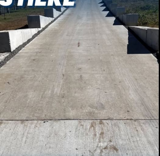 Steep driveway after concreting