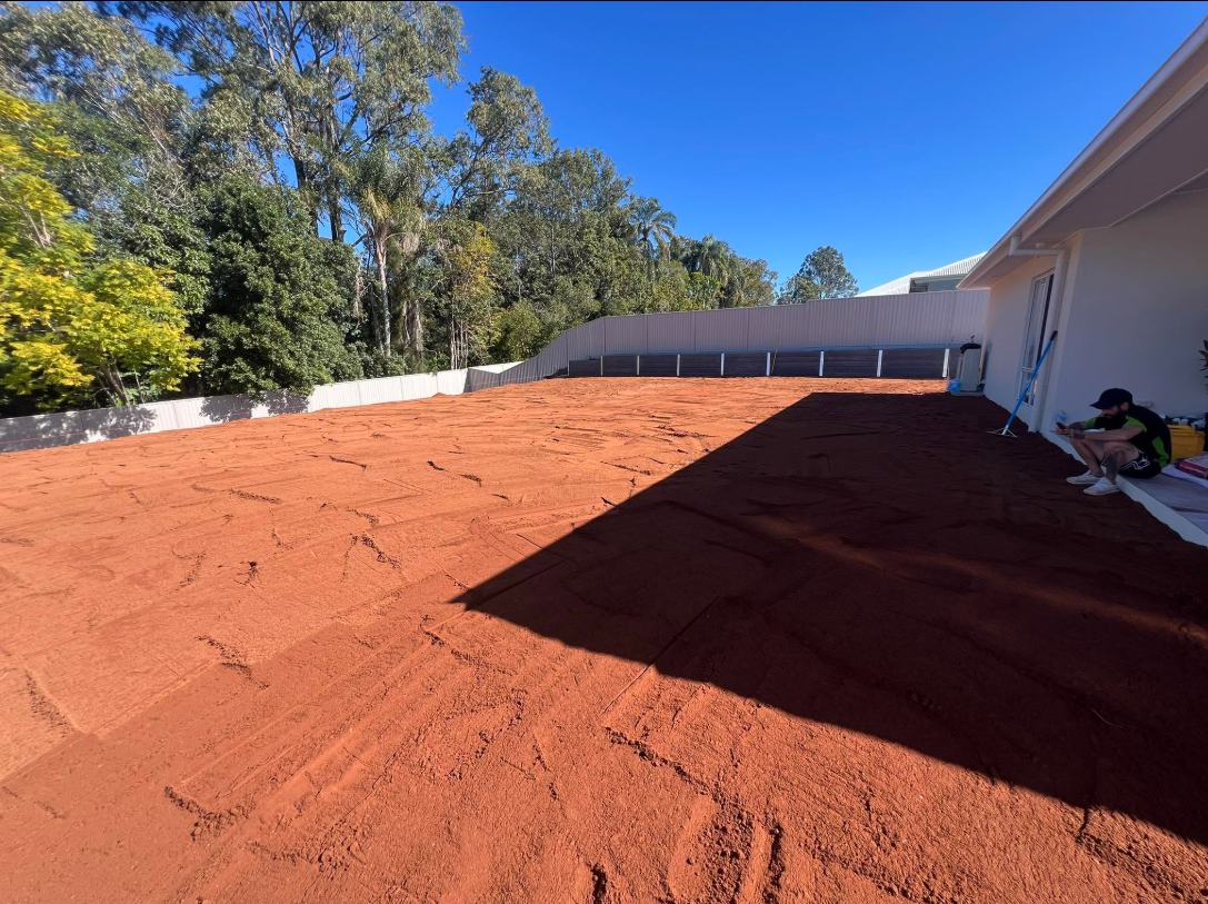 Backyard levelled for turf